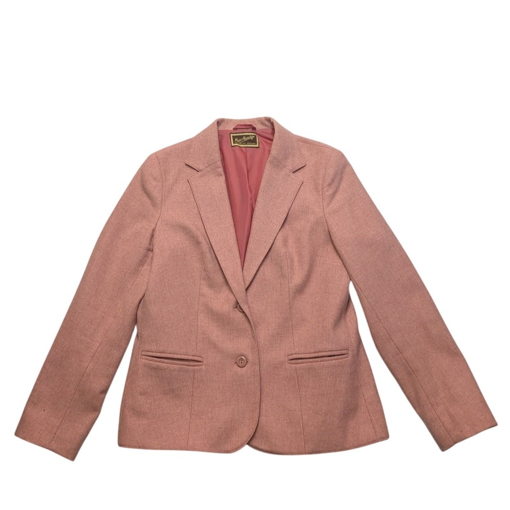 Vintage Mairi Macintyre Wool Blazer Womens Pink Scotland Two Button Jacket